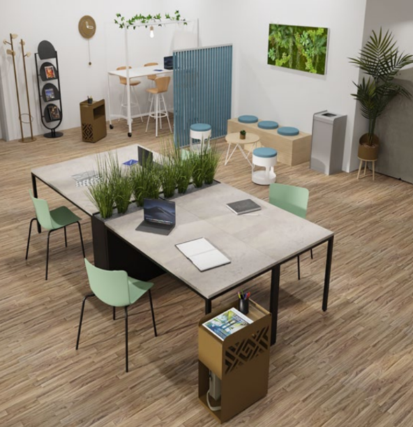 Stoelen en krukken van Genexco in een moderne kantooromgeving