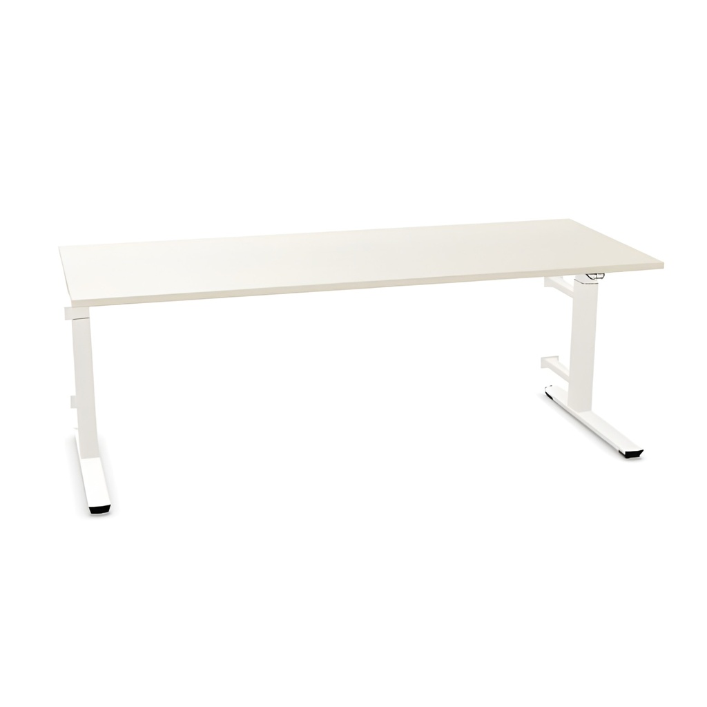 Palmberg CREW — elektrisch zit-sta bureau 195 x 77,5 cm, Crema Beuken (0, 0, 720, J, J, J, links)