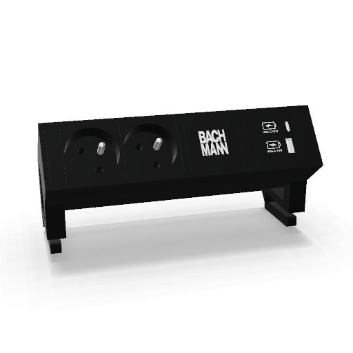 Bureau2 2xUTE 1XUSB A/C 22W 0,2M RAL9005