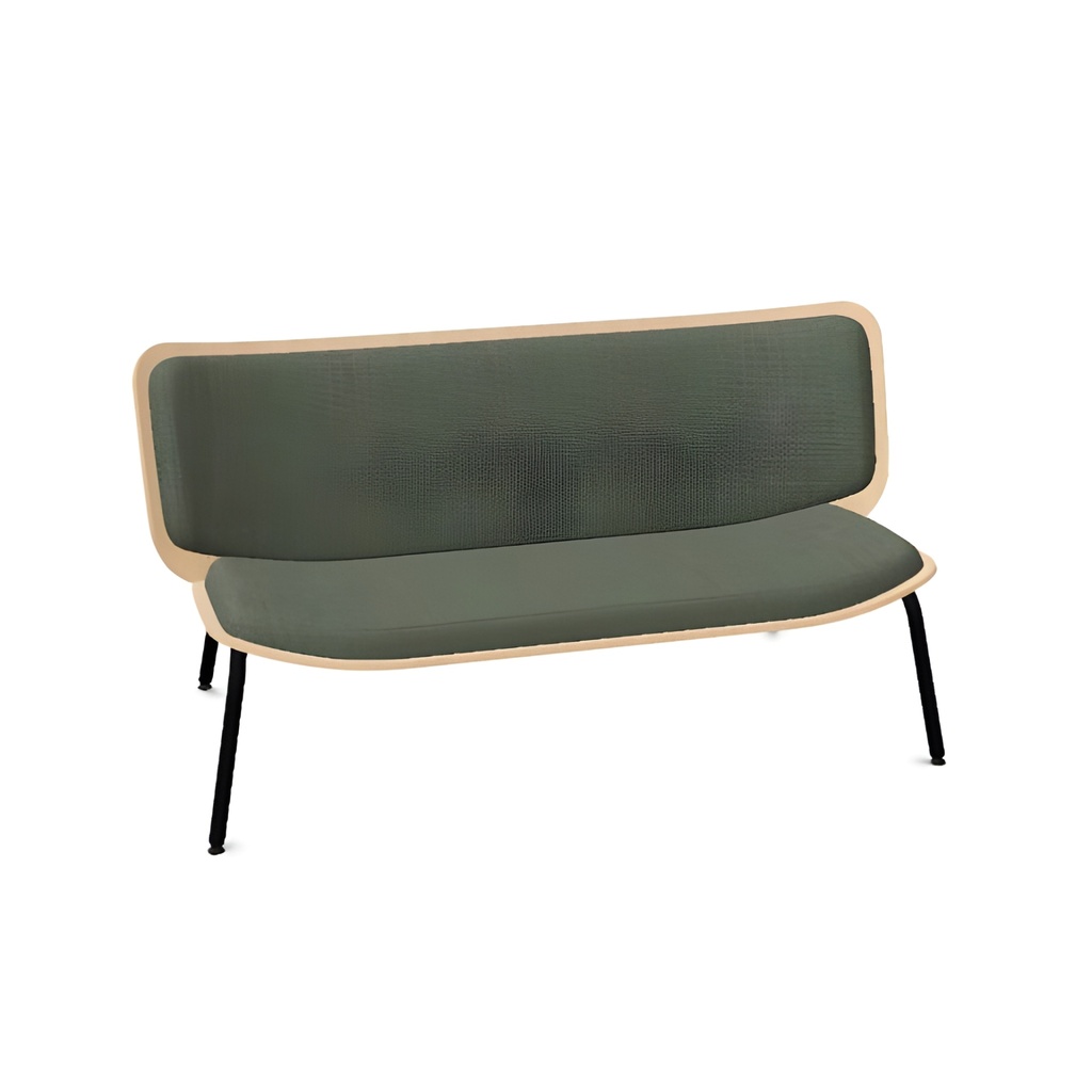 [ALA2LA] FourAll® Lounge, 2-zitsbank, lage rugleuning, binnen bekleding, houten schelp