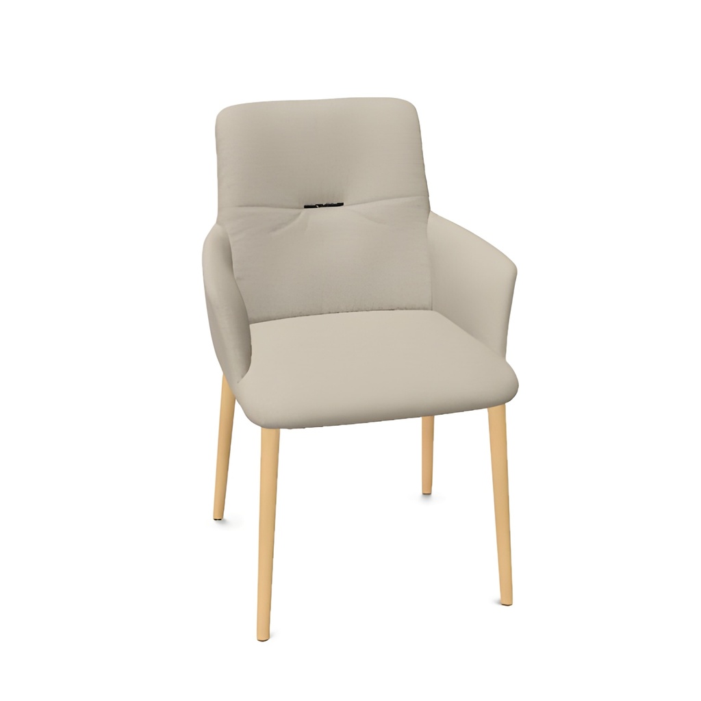 Aura stoel PB, uni, met arml., zith. 51cm, br.60cm